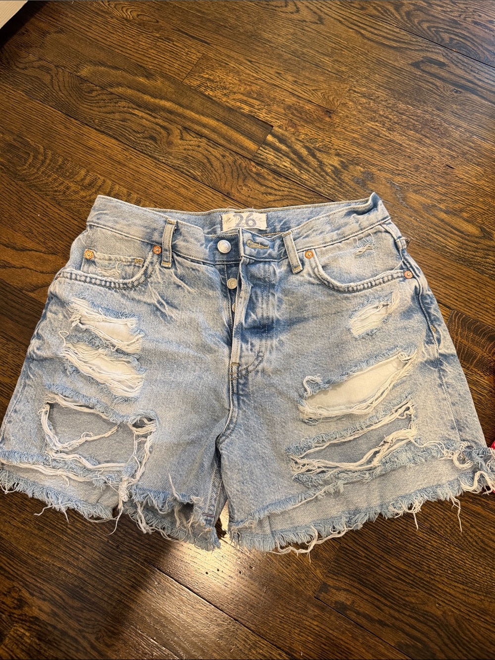 Light Blue Distressed Denim Shorts - Brand We The Free size 26